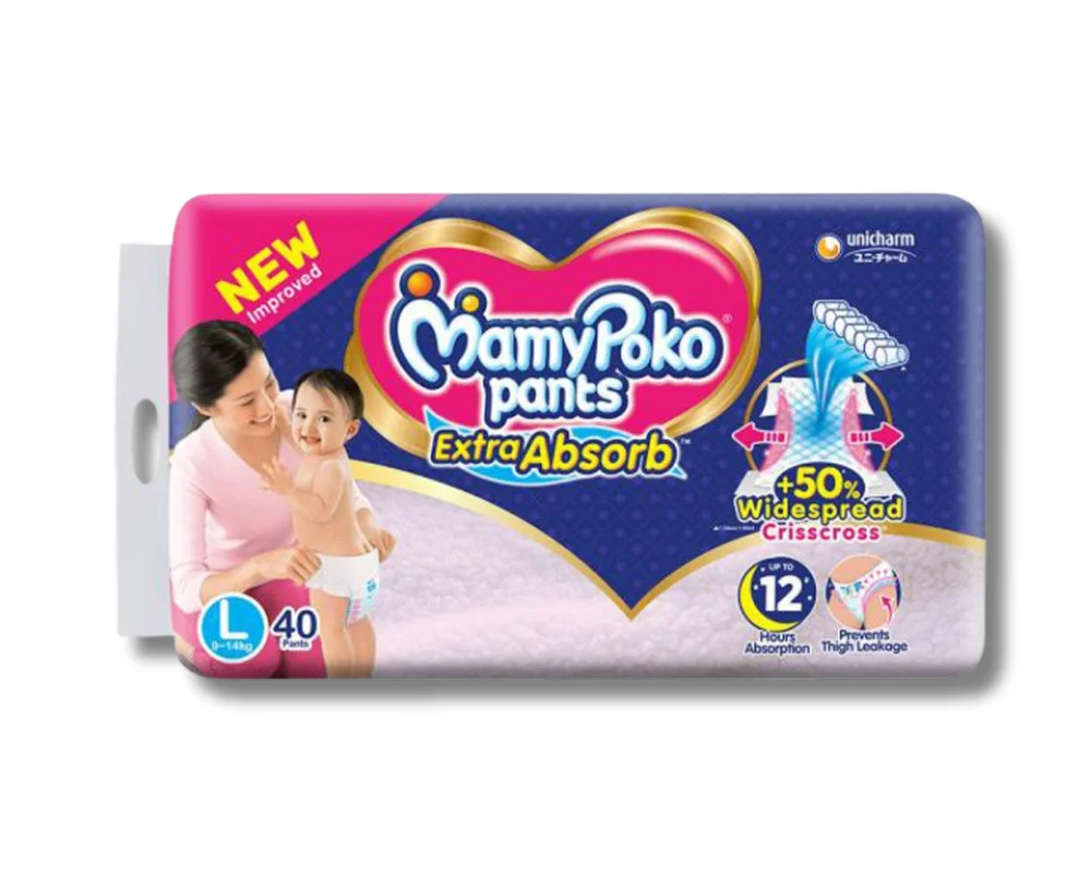 MamyPoko Pants Diaper L (9-14Kg) 4Pcs (India)